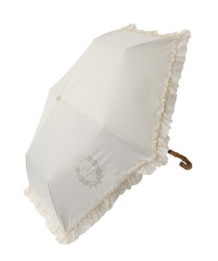 Maison de FLEUR 遮光&UV CUT フリル折りたたみ傘 Off White