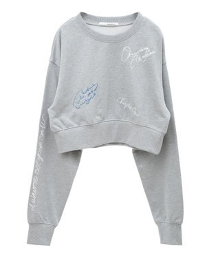 Green Parks ・ＥＬＥＮＣＡＲＥ　ＤＵＥ　ロゴ刺繍ショートスウェッ Gray Mixture