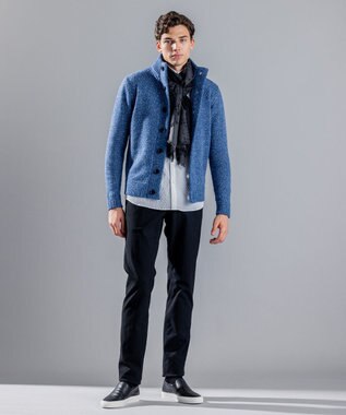 JOSEPH HOMME ツイストメランジ　ニットカーディガン ダルブルー系