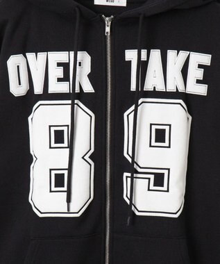 WEGO ナンバリング裏起毛BIGジップパーカー ブラック