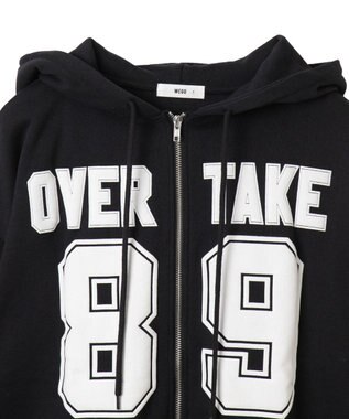 WEGO ナンバリング裏起毛BIGジップパーカー ブラック