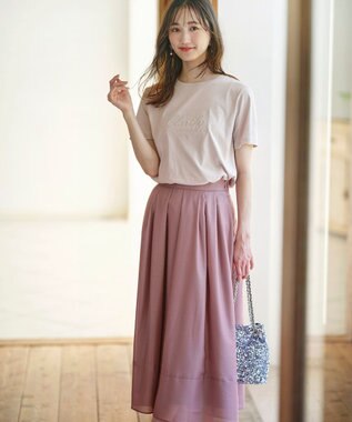 ANY SIS エンボスロゴ Tシャツ ローズグレー