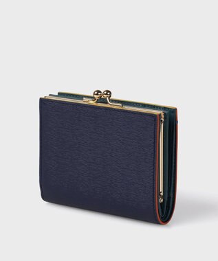 Paul Smith カラードエッジ がま口 2つ折り財布 ネイビー