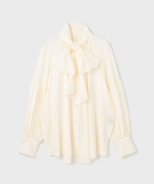 GRACE CONTINENTAL タイ付ギャザーシャツ キナリ