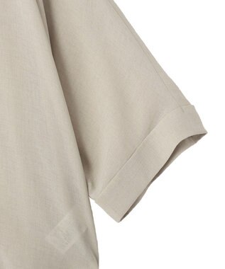 Green Parks 開襟シアーシャツジャケット Gray Beige