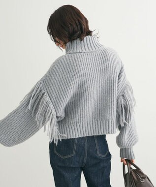 Green Parks ・ｓｗｉｎｇ　ｂｙ　フリンジタートルニット Gray