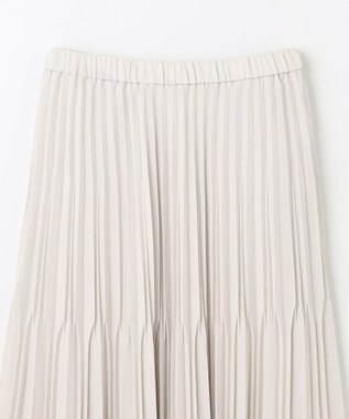 ANY L 【ウエストゴム】2段プリーツスカート ベージュ