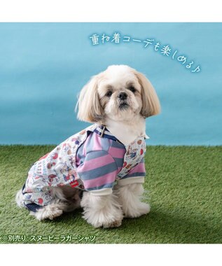 PET PARADISE スヌーピー アメフト オーバーオール 小型犬 ホワイト×ネイビー