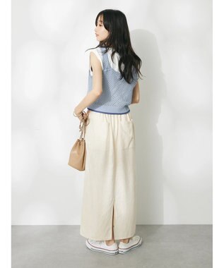 CRAFT STANDARD BOUTIQUE 配色メッシュニットビスチェ Ivory