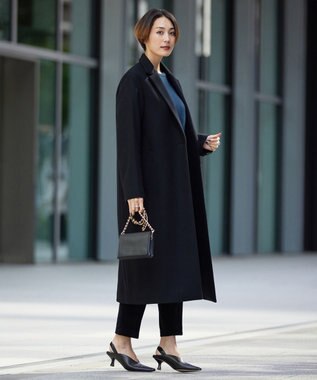 ICB ウールライトメルトン チェスターコート ブラック系