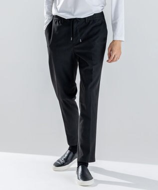 JOSEPH HOMME 【新素材】スムーススエードストレッチ　ドロスト付テーパードパンツ / PEGG CONVERTIBLE ブラック系