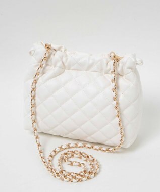 WEGO サイドリボンキルティングショルダー ホワイト