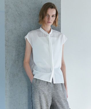 セシェシルキーローン フレンチスリーブボウタイブラウス