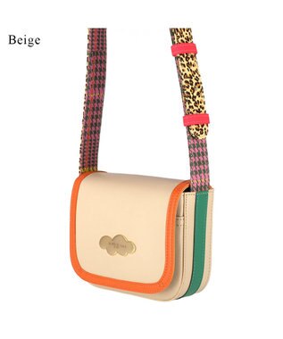 tsumori chisato CARRY カラーコンビエコレザー ショルダーバッグ ベージュ