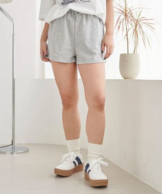 WEGO 【ウエストゴム】スウェットショートパンツ 杢グレー