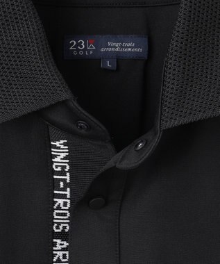 23区GOLF 【MEN】ストレッチ性抜群のハニカムメッシュコンビポロシャツ ブラック系