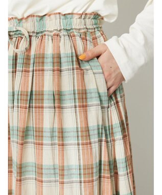 CRAFT STANDARD BOUTIQUE チェックギャザーロングスカート Beige