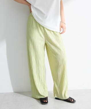 Green Parks セルフカットウェーブプリーツパンツ Light Yellow