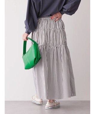 AMERICAN HOLIC ティアードギャザースカート Stripe