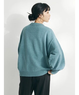 CRAFT STANDARD BOUTIQUE 洗えるコードモールクルーネックカーデイガン Light Green