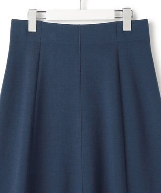ICB 【洗える】 シルキーウールダブルフェイス ニットフレアスカート ブルーグレー