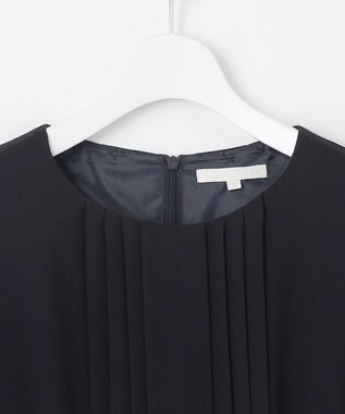 自由区 S 【洗える】シフォンプリーツ ワンピース ネイビー