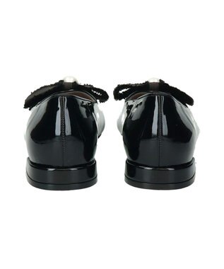 Bridget Birkin 【Bridget Birkin】パールリボンポインテッドパンプス ブラックエナメル