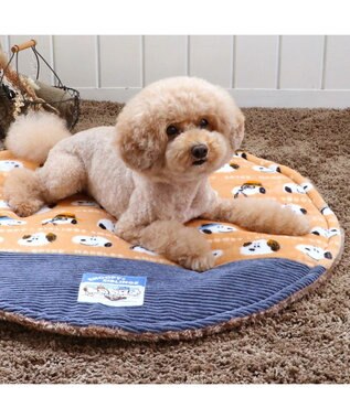 PET PARADISE スヌーピー 遠赤外線 ボアマット 《ブラザー柄》 丸型  (70cm) ブラザー柄