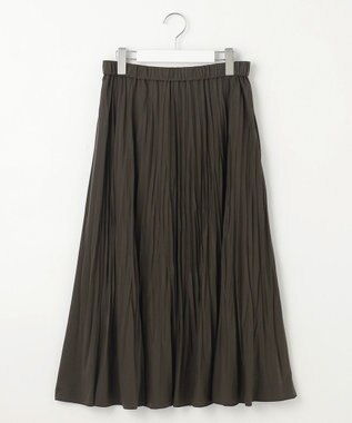 J.PRESS LADIES 【洗える】パウダリージャージー ランダムプリーツ スカート ブラウン系