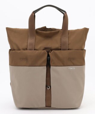 Y'SACCS ドローストリング コンビカラーリュックサック チョコ