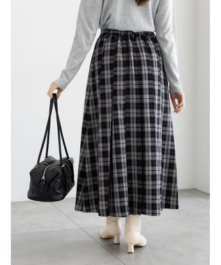 Te chichi チェックアソートロングプリーツスカート オフホワイト