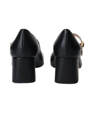 INTER-CHAUSSURES 【FABIO RUSCONI】スクエアトウワンストラップパンプス ブラック