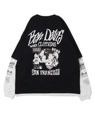 WEGO 【ユニセックス着用ITEM】別注BENDAVISアンサンブルグラフィックT ブラック