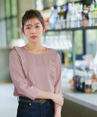 Tiaclasse 【洗える】フリルブラウス ピンク