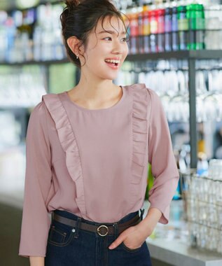 Tiaclasse 【洗える】フリルブラウス ピンク