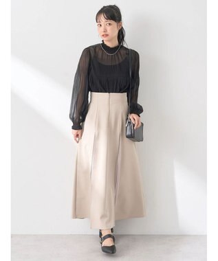 earth music&ecology マチプリーツスカート Beige