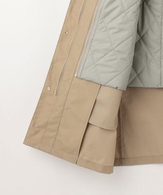 J.PRESS LADIES 【洗える】スパンライクナイロンタッサー フーデット コート キャメル系