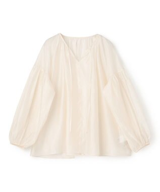 UNFILO シアーギャザーブラウス オフ