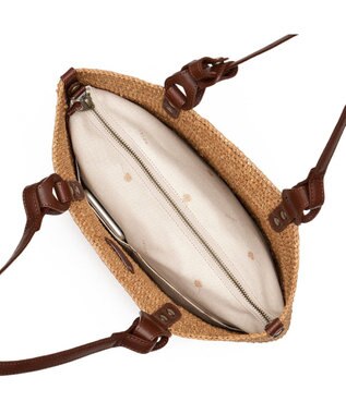 IBIZA ラフィア　セミショルダーバッグ 濃茶