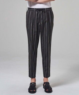 JOSEPH HOMME 【新素材】ドットエアーリバーシブル ドロスト付タック入りテーパードパンツ / PEGG TUCK ブラック系1