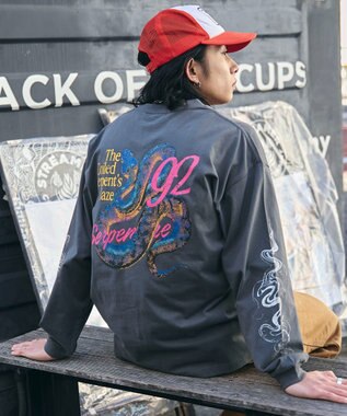 WEGO 【ユニセックス着用ITEM/MLサイズ展開】ヴィンテージライクグラフィックT（LS） 柄4