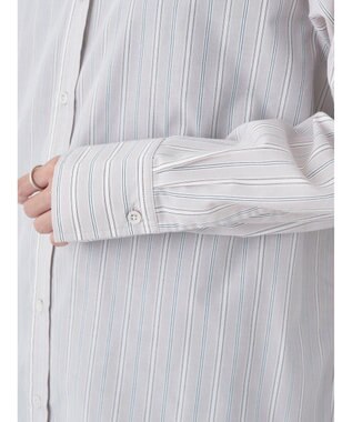 earth music&ecology レギュラーカラーシャツ Stripe Beige