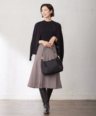 J.PRESS LADIES L 【洗える】レーヨンエリートストレッチ フレンチスリーブ ニット ブラック系