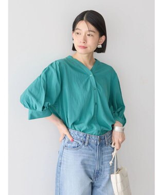 AMERICAN HOLIC 接触冷感　袖ボリュームブラウス Green