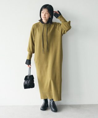 CRAFT STANDARD BOUTIQUE 洗える/とてもちニットワンピース Khaki