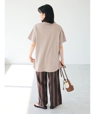 CRAFT STANDARD BOUTIQUE リメイクロゴ半袖Tee Pink Beige