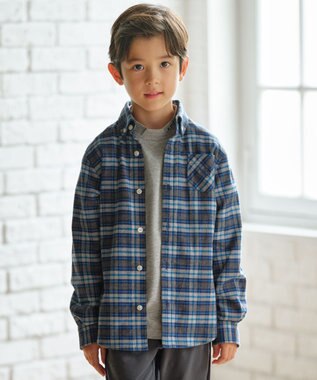 J.PRESS KIDS 【110-130cm】起毛チェックシャツ ブルー系4