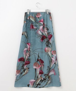 自由区 【カトリエムブーケ】Calla カラーモチーフスカート スモーキーブルー