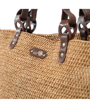 IBIZA ラフィア　セミショルダーバッグ 濃茶