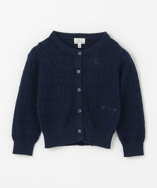 組曲 KIDS 【90-100㎝】フラワーアイレット カーディガン